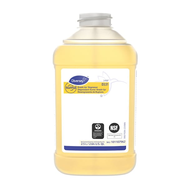 Diversey Kitchen Cleaner, Liquid, Bottle, 2.5 L, PK2 101107962 - main