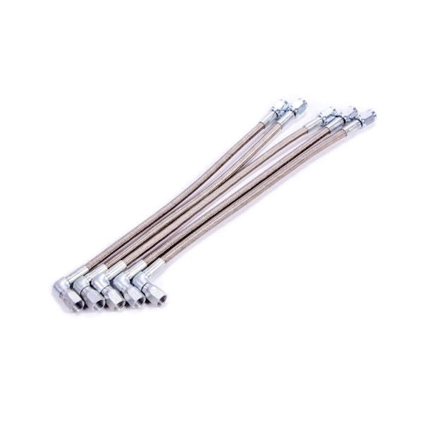 Allstar Performance 10 in. - 3 AN Straight Female to -3 AN 90 deg Female Braided Steel Brake Lines, 5PK ALL46302-10-5 - main