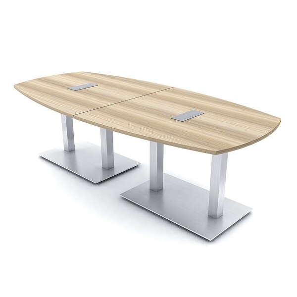 Skutchi Designs Arc Boat Conference Table, 45 in W, 96 in L, Brown HAR-ABOT-48x96-DOU-K525-ESIL - main