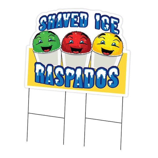 Signmission Shaved Ice Raspados Die Cut Yard & Stake plastic coroplast window, 2436-Shaved Ice Raspados C-DC-2436-DS-Shaved Ice Raspados19 - main
