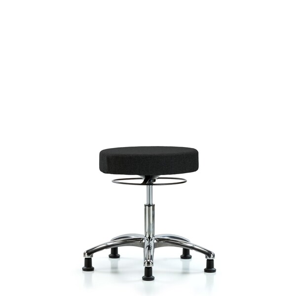 Blue Ridge Ergonomics Desk Stool, Chrome, Fabric, Glides, Blk BR-FDHSO-CR-RG-F42 - main