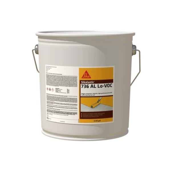 Sika lastic 736 AL Lo-VOC, SCAQMD Compliant, Traffic Bearing Top Coat, Tan, 5 gal Pail 189344 - main
