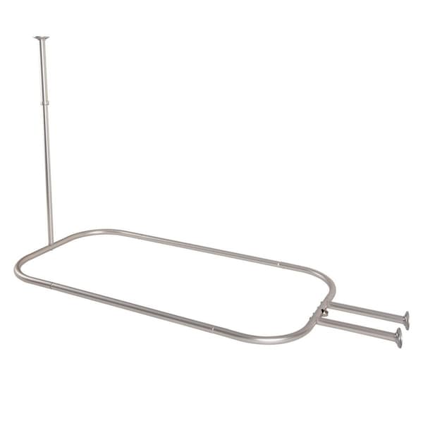 Utopia Alley 26 x 54 in. Aluminum Hoop Shower Rod with Ceiling Support for Clawfoot Tub, Satin Nickel HP2BN - main