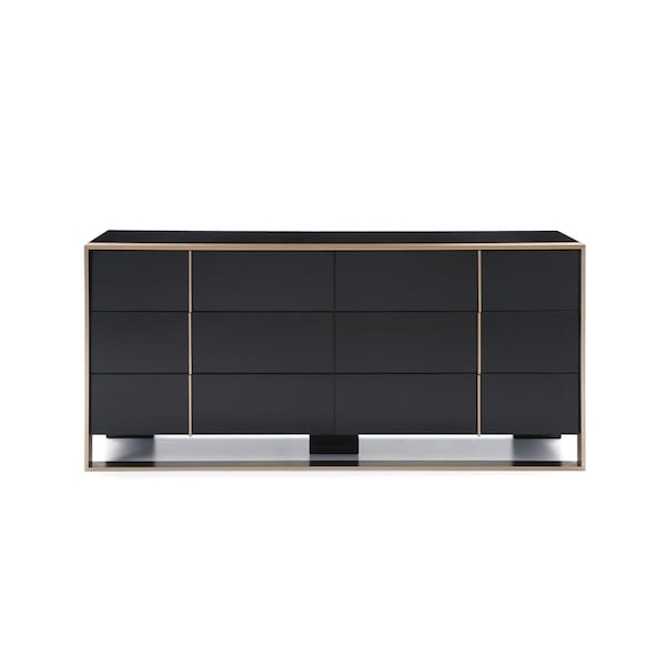 Homeroots 29" Black And Brushed Bronze Dresser 284191 - main