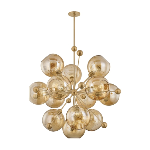 Troy Lighting Ellory 45.75in wide 13 Light Chandelier in Patina Brass F1246-PBR - main