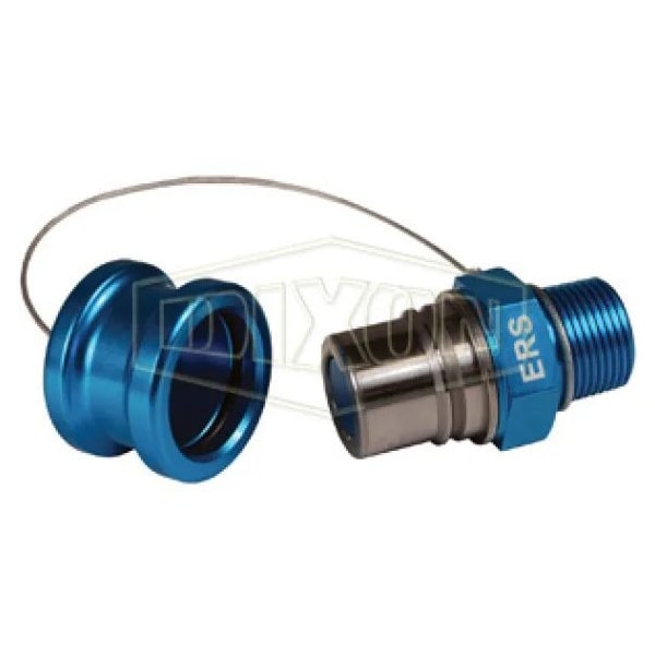 Dixon High Flow FloMAX Engine Oil Receiver, Adapter, 3/4 in, Quick Connect Coupler x MNPT, Anodized Alumin ERS-C3 - main