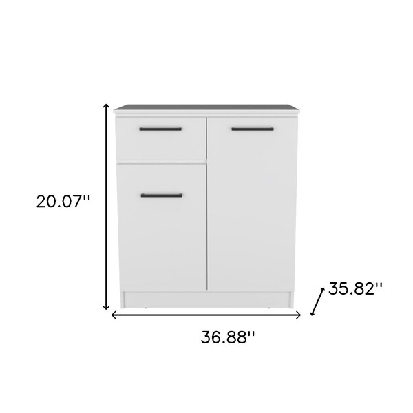 Homeroots 37in White Wood Accent Cabinet With Two Doors And One Drawer 524963 - main
