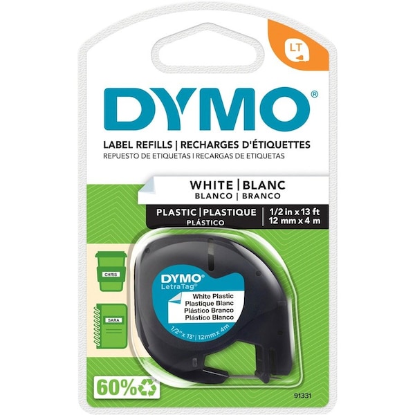 Dymo LetraTag Label Maker Tape Cartridge, White DYM91331 - main