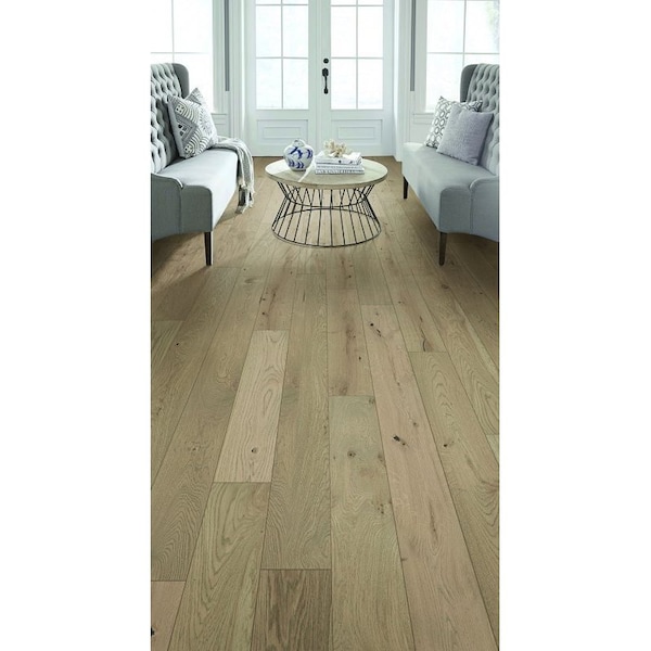 Healthier Choice Flooring Flooring Plank, 1-1/2 to 6 ft L, 6-1/2 in W, Micro Bevel Edge, White Oak, Oyster Bay, 10PK HCE707A04 - main