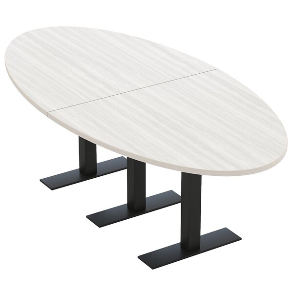Skutchi Designs 8ft Oval Conference Table With Power | Harmony Series | 6 Person Meeting Room Table HAR-OVL-48X96-T.BK-WA7976-NA - main