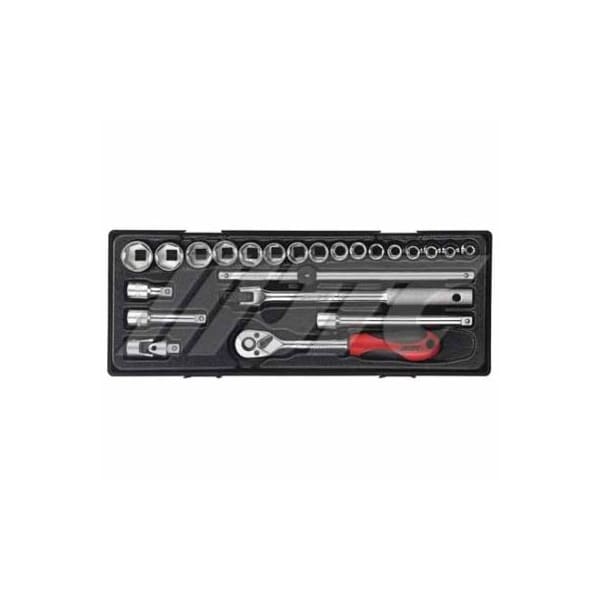 Jtc Auto Tools 3/8in x 23pcs Socket Set with Soft-Grip Ratchet K3232 - main