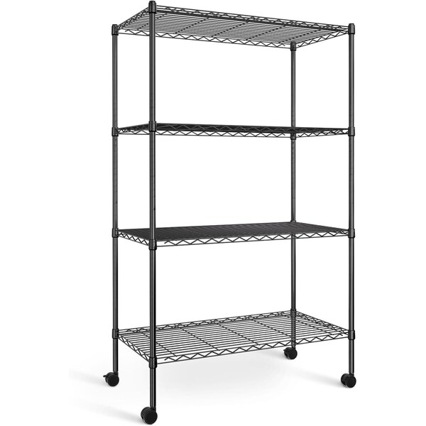 Yssoa Simple Deluxe Heavy Duty 4-Shelf Storage Shelving Unit, 36in D x 14in W x 55.91in H Steel Organizer HKSHLF36145404B - main