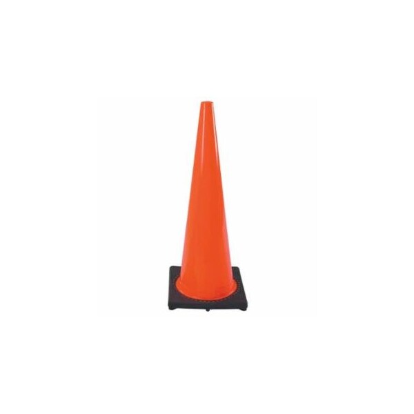 Cortina Safety Products DW Series Traffic Cone, 28 in H, 7 lb PVC, Orange/Black Base 831-03-500-07 - main