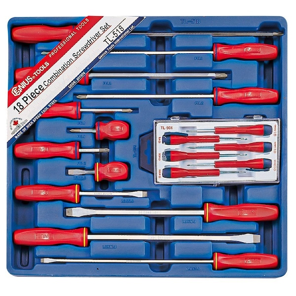 Genius Tools 18PC Combination Screwdriver Set TL-518 - main