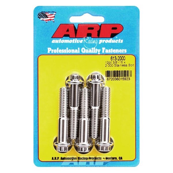 Whole-In-One 613-2000 0.37-16 x 2 in. Stainless Steel 12 Point Bolt Kit - Set of 5 WH3608918 - main