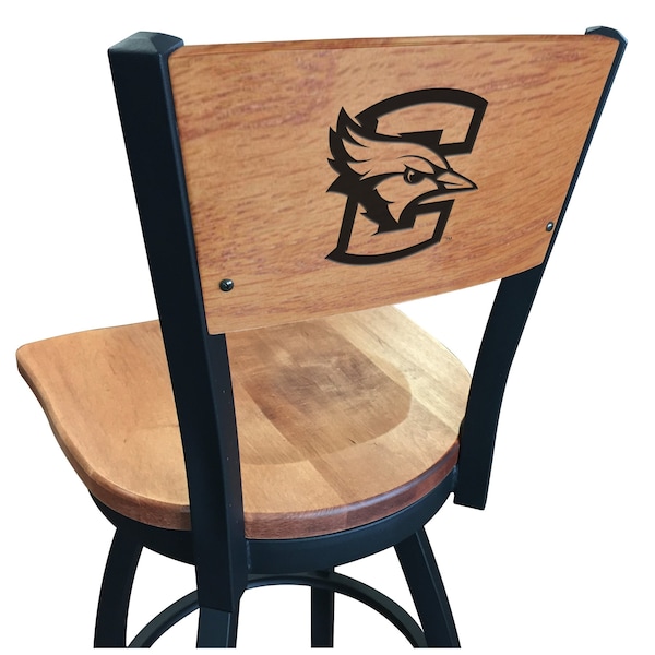 Holland Bar Stool Co 36" Blk Wrinkle Creighton Swivel Bar Stool, Laser Engraved Back L03836BWMedMplACrghtnMedMpl - main