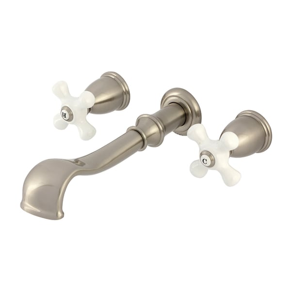 Kingston Brass Two-Handle Wall Mount Tub Faucet, Brushed Nickel KS5028PX - main