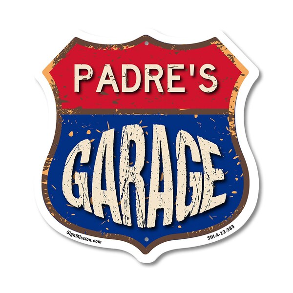Signmission Padre's Garage, 12 Inch X 12 Inch, Aluminum Metal Sign SHI-A-12-383-PADRE - main