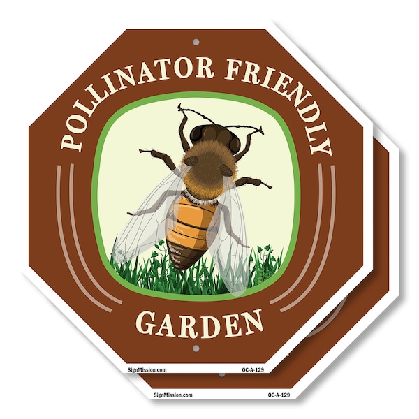 Signmission Pollinator Friendly Garden, 10 inch X 10 inch, Aluminum Metal Signs, 2PK OC-A-2PACK-10-129 - main