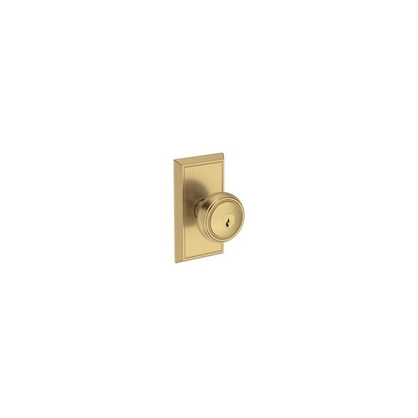Baldwin Residential Door Knobs Keyed Entry Lifetime Satin Brass ENBREHFR044 - main
