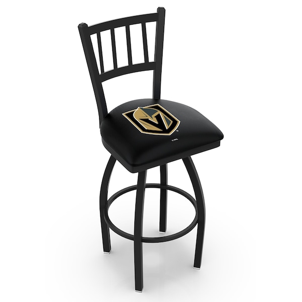 Holland Bar Stool Co 30" Blk Wrinkle Vegas Golden Knights Swivel Bar Stool, Jailhouse Back L01830LVGdKn - main