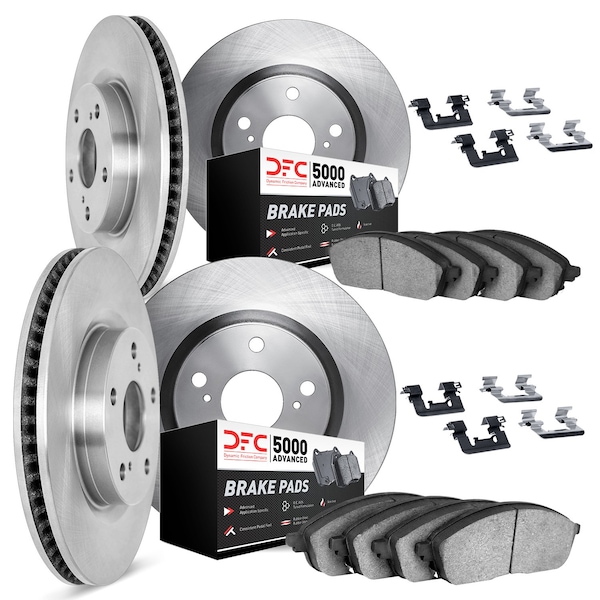 Dynamic Friction Co DFC Brake Rotor with 5000 Brake Pads and Hardware Kit 6514-45011 - main