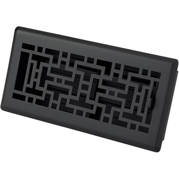 Sierra Grates 4 in. H X 14 in. W Powder Coat Steel, Textured Black Floor Register ORI414-BLK - main