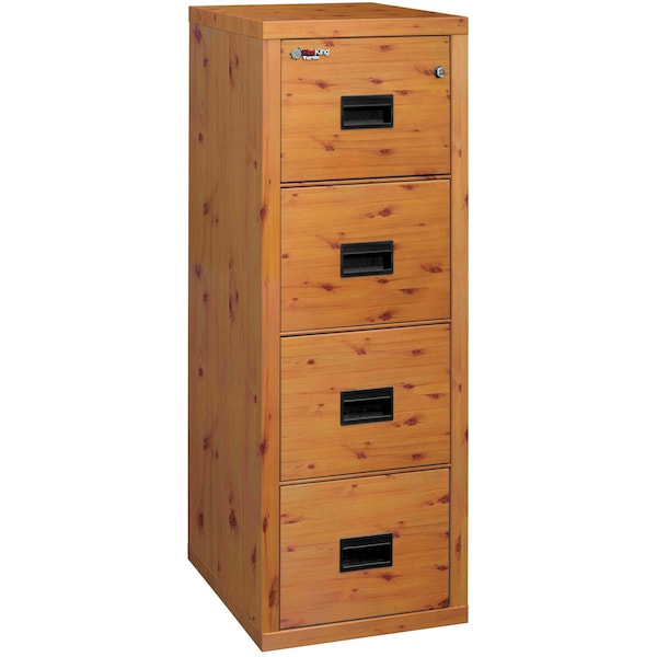 Fireking 4 Drawer, 1 Hr Fire & impact rated, 22" depth, Ltr/Lgl Knotty Pine 4R1822-CKP - main