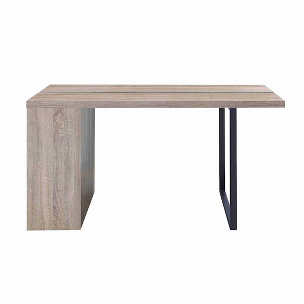 Homeroots 60" Gray and Black Wood and Iron Sled Base Dining Table 631281 - main