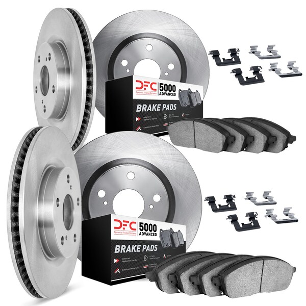 Dynamic Friction Co DFC Brake Rotor with 5000 Brake Pads and Hardware Kit 6514-46017 - main