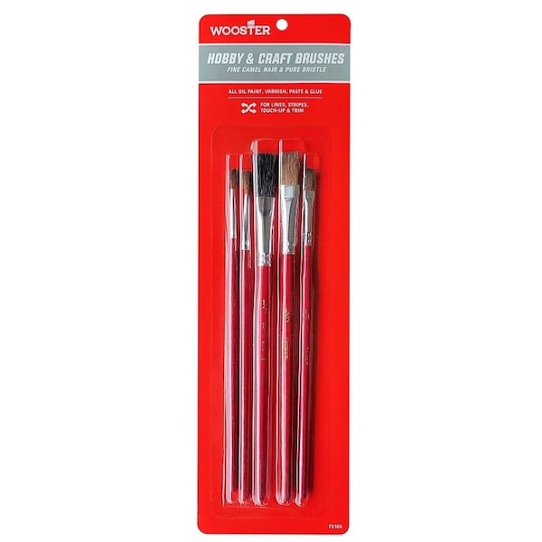 Wooster Artist Paint Brush Set, Plastic Handle, 7-7/8 in OAL F5105 - main