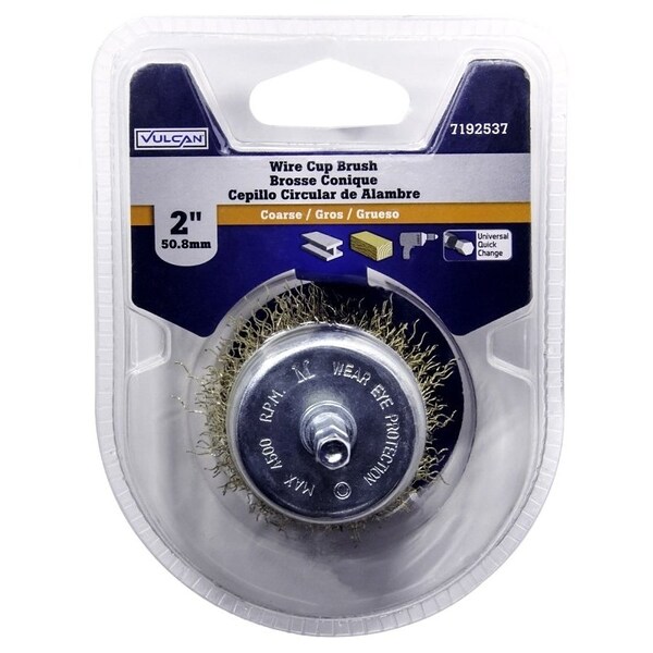 Vulcan Wire Cup Brush, 2 in Dia, 1/4 in Arbor/Shank 321071OR - main