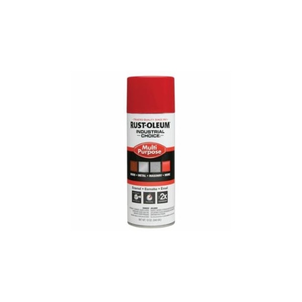 Rust-Oleum Industrial Choice 1600 System Enamel Aerosol, 12 oz, OSHA Safety Red, Hi-Gloss, 6PK 647-1660830 - main