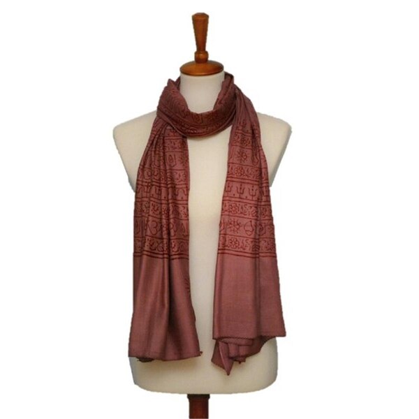 Cosa OM Hindu Yoga Meditation Prayer Shawl - Marsala CO2444006 - main