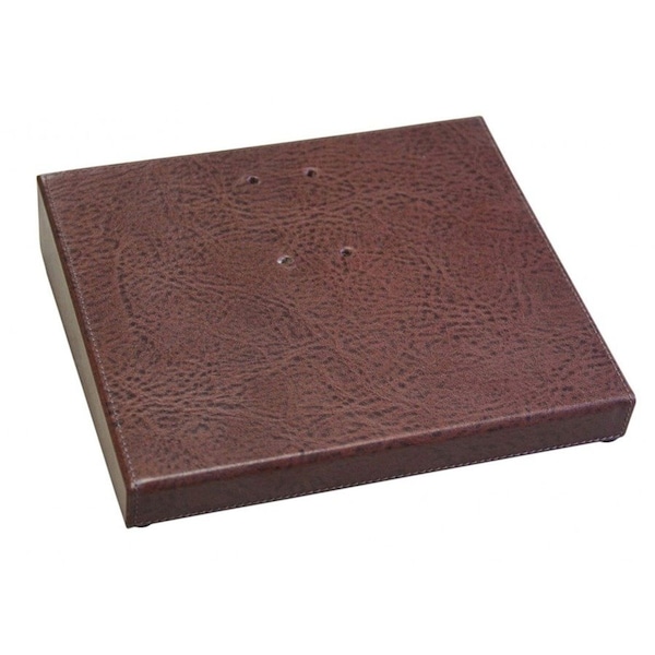 Dacasso Mocha Leather 3.5" x 6" Calendar Base with Gold Accents A3067 - main