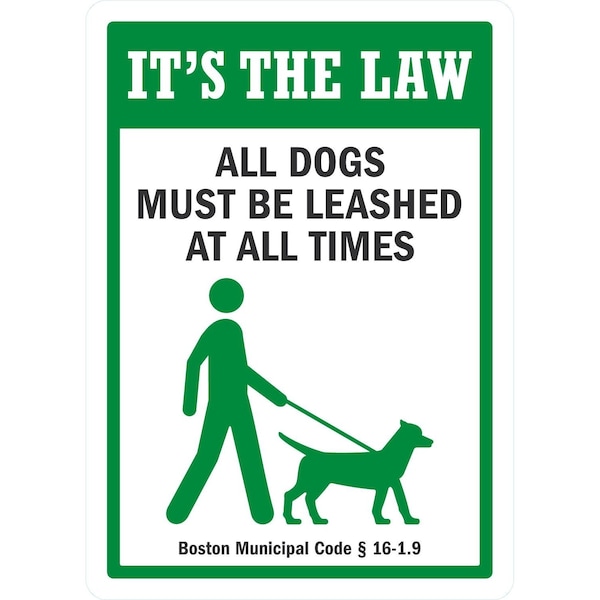Lyle It's The Law, All Dogs Must Be Leashed At All Times, 10x14, Non-Reflective, White G-1363-PL_10x14 - main