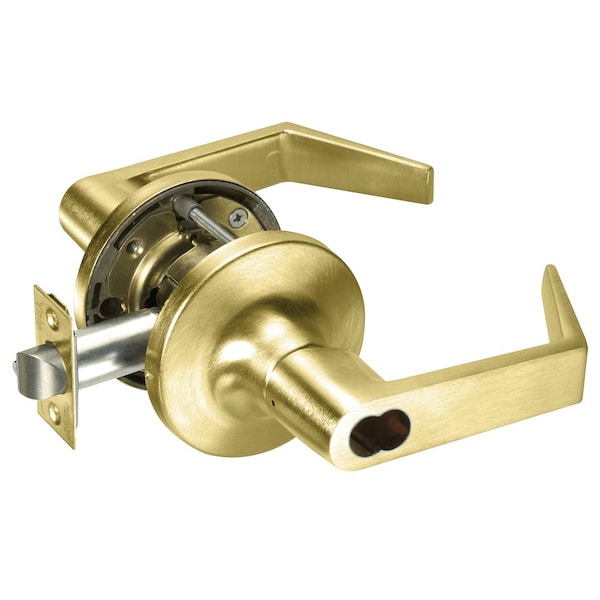 Yale Grade 1 Entry Cylindrical Lock, Augusta Lever, SFIC Less Core, Satin Brass Finish, Non-handed B-AU5404LN 606 - main