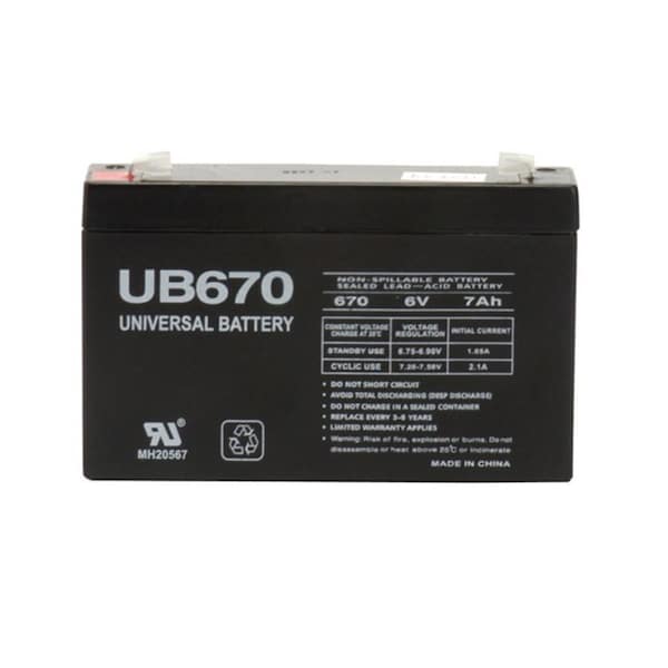 Black Lightning 86454 UB670 6V 7A SLA Battery BL3310131 - main