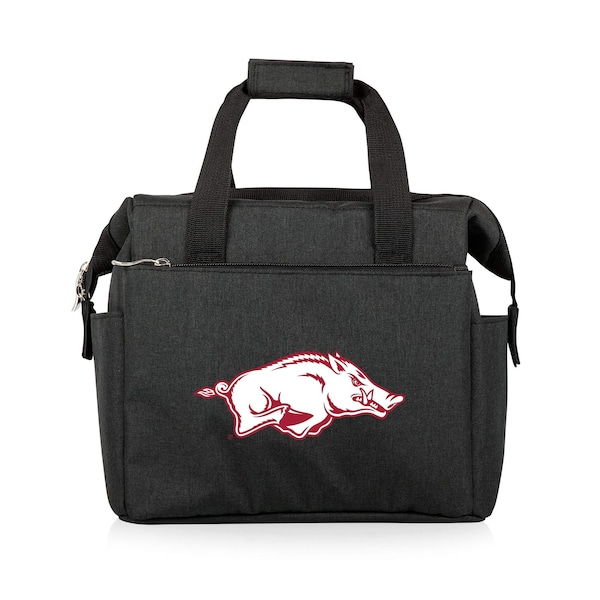 Picnic Time Family Of Brands NCAA Arkansas Razorbacks On The Go Lunch Bag Cooler - Soft Cooler Lunch Box, Black 510-00-179-034-0 - main
