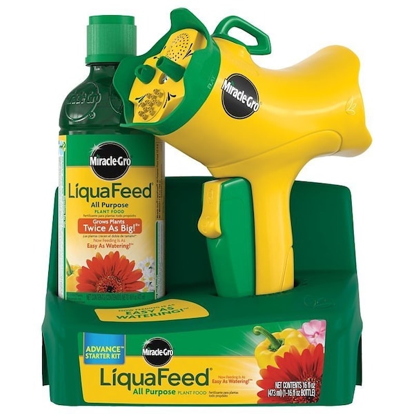 Miracle-Gro LiquaFeed 1016111 Plant Food Starter Kit, 16 oz Bottle, Liquid, 12-4-8 N-P-K Ratio 1016112 - main