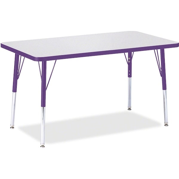 Jonti-Craft Berries Rectangle Activity Table, 24 in. x 36 in., A-height, Freckled Gray/Purple/Gray 6478JCA004 - main