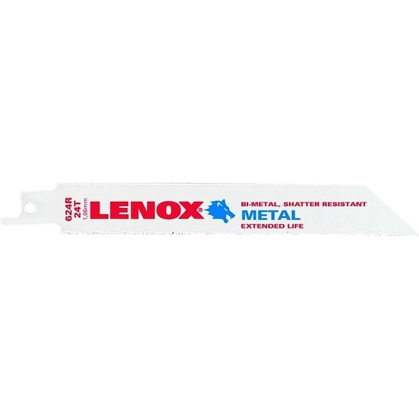 Lenox Reciprocating Saw Blade, 24 TPI, 6 in, Bi-Metal, 0.035 in Thick 20568624R - main