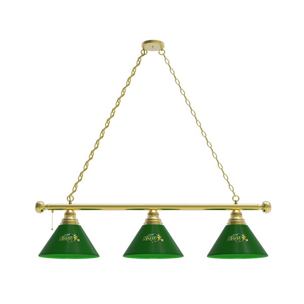 Holland Bar Stool Co North Dakota State 3 Shade Billiard Light, Green Shades, Brass Fixture BL3BRNDakSt-G - main