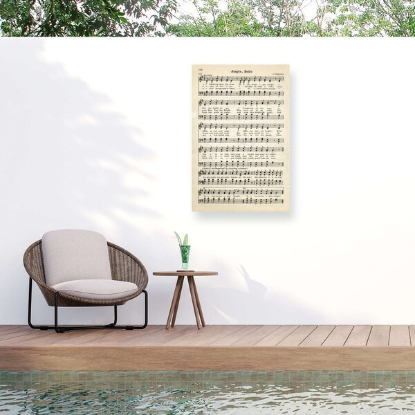 Trademark Fine Art Outdoor Canvas Art Marcus Jules 'Music Notes' Wall Art for Patios, or Gardens GRL02373-OC1624WR - main