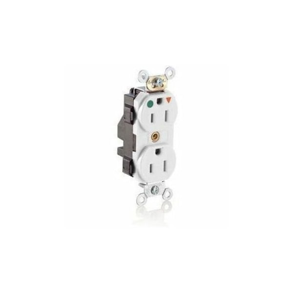Leviton Lev-Lok Hospital Grade Tamper Resistant Duplex Receptacle, 15 Amp, 125 Volt MT820-IGW - main