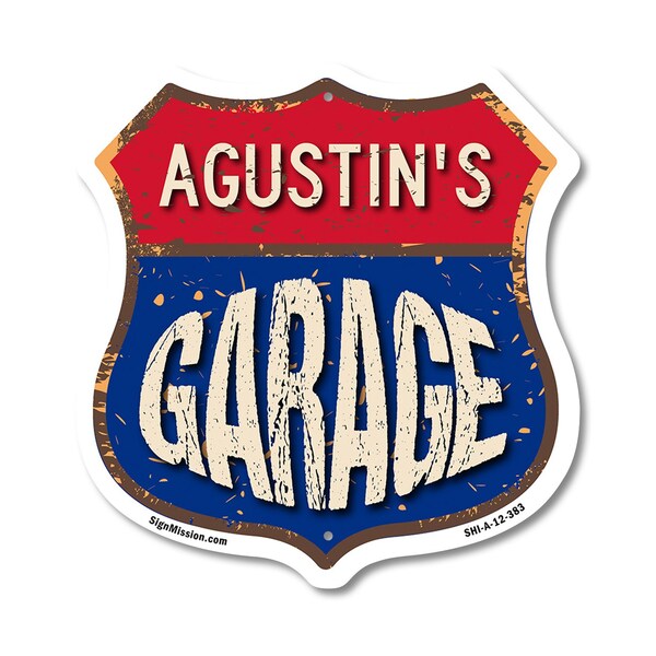 Signmission Agustin's Garage, 12 Inch X 12 Inch, Aluminum Metal Sign SHI-A-12-383-AGUSTIN - main