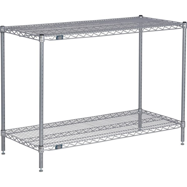 Global Industrial Nexel 2 Shelf, Nexelate Silver Epoxy Wire Shelving Unit, Starter, 42"W x 21"D x 34"H B3151986 - main