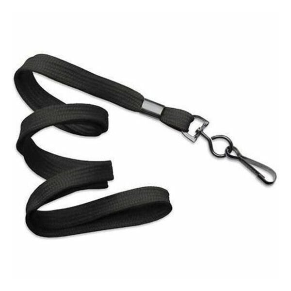 Brady LANYARD STANDARD, BLACK, 3/8in, FLAT WOVN LANYARD W/BLACK-OX SWIVEL HOOK 2135-3771 - main