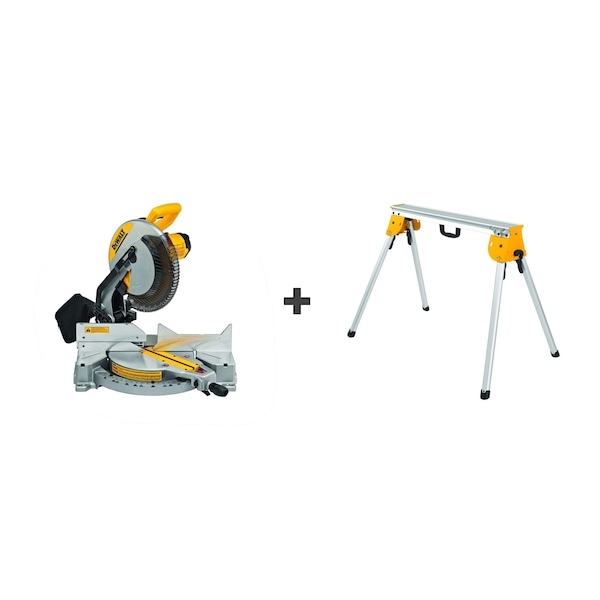 Dewalt Corded Miter Saw Kit, 12 in Blade Dia., Max Blade Speed: 4,000 RPM 5/8 in, 1 in Arbor Size DWS715/DWX725 - main