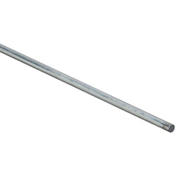 Stanley Hardware 4005BC Series 179754 Round Smooth Rod, 36 in L, 3/16 in Dia, Steel, Zinc N179-754 - main